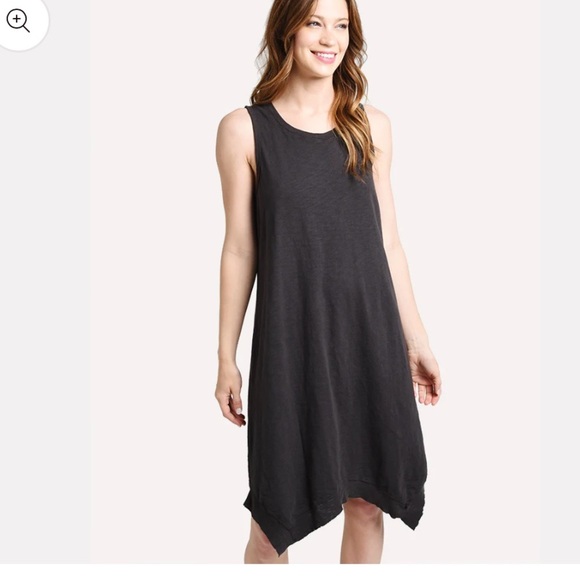 dylan Dresses & Skirts - DYLAN COTTON SLUB HANKY HEM DRESS SIZE MEDIUM GREY